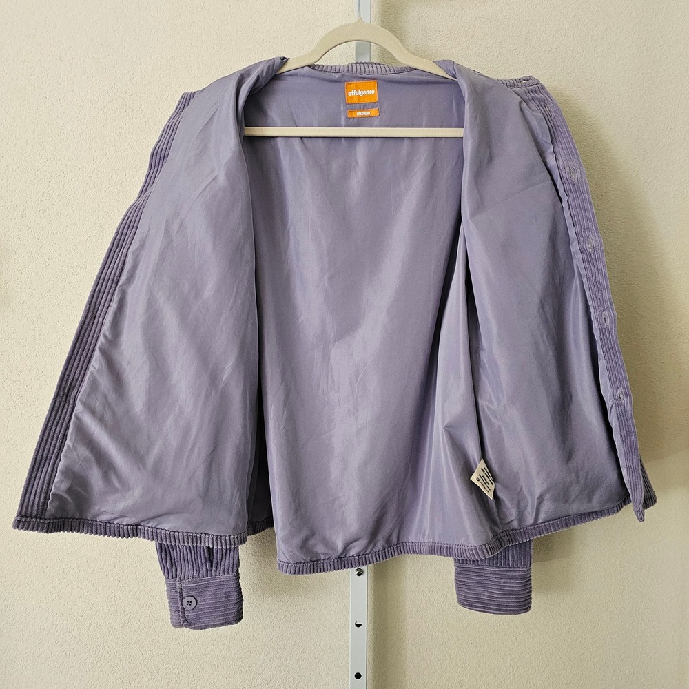 EFFULGENCE Men's Long Sleeve Lavender Corduroy Button Overshirt Jacket Sz M - Picture 3 of 16